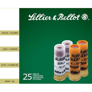Magtech Sellier & Bellot SB12RSA Special Rubber Ball 12GA 2.75\" 2-11/16oz 15 Rubber Pellets Shot - 25sh Box - $44.11 at Classic Firearms