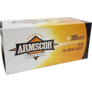 Armscor 50315 Pistol Value Pack 380 ACP 95 GRFull Metal Jacket (FMJ) Ammo - 100rd Box 100rd Box Ammo