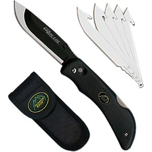 Outdoor Edge RL10C Razor-Lite Knife 3.5\" 420J Stainless Japanese Drop Point Rubberized Kraton Black