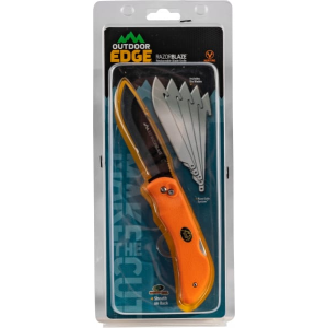 Outdoor Edge RB20C Razor-Lite Knife 3.5\" 420J Stainless Japanese Drop Point Rubberized Kraton