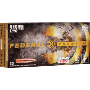 Federal P243K Premium 243 Win 85 Gr Barnes Triple-Shock X Ammo - 20rd Box 20rd Box Ammo