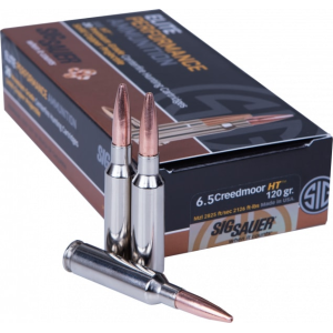 Sig Sauer E65CH120 Hunting 6.5 Creedmoor 120 GR Copper Solid Ammo - 20rd Box 20rd Box Ammo