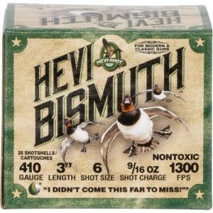 HEVI-Shot HS19006 Hevi-Bismuth Waterfowl 410 Gauge 3 9/16 Oz 6 Shot Ammo - 25sh Box 25sh Box Ammo