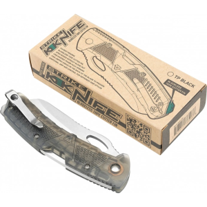 Strike Industries K1-TP K1 3.51" Folding Plain AUS8 SS Blade/Smoke Polymer w/Anti-Slip Texture Handle