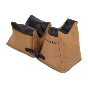 Allen 18411 X-Focus Shooting Rest Combo Prefilled Front and Rear Bag made of Coyote with Black Accents Polyester, weighs 5.10 lbs, 11.50" L x 5.50" H & Tacky Grip Bottom