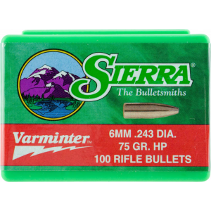 Sierra 1510 Varminter 22 Cal .243 75 GR Hollow Point 100Box