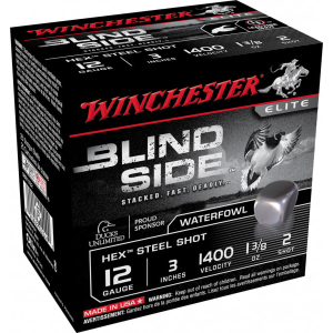 chester Blind Side 12 Gauge 3 1-3/8oz #2 Hex Steel Shot 25/Box Ammo