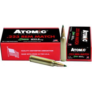 Atomic Ammunition Atomic 00459 Match .223/5.56 NATO 77 GR Tipped MatchKing - 20rd Box - $33.43 at Classic Firearms