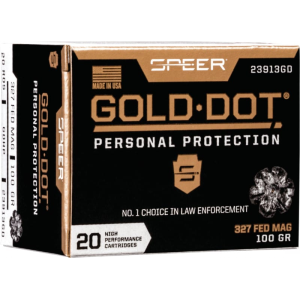 Cci Speer Ammo 23913GD Gold Dot Personal Protection 327 Federal Mag 100 gr Hollow Point (HP) - 20rd Box - $34.34 at Classic Firearms