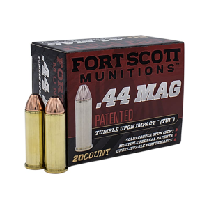 Fort Scott Munitions Fort Scott Munitions 44MAG-200-SCV Tumble Upon Impact (TUI) 44 Rem Mag 200 gr Solid Copper Spun - 20rd Box - $34.58 at Classic Firearms