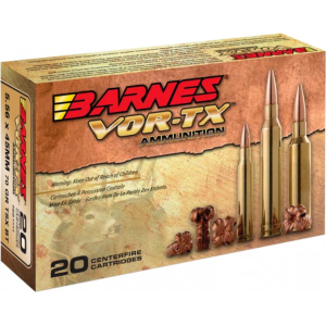 Barnes Bullets 31191 VOR-TX .223/5.56 NATO 70 GR TSX Boat Tail Ammo - 20rd Box 20rd Box Ammo