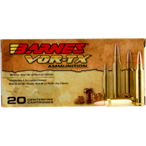 Barnes Bullets 31190 VOR-TX .223/5.56 NATO 62 GR TSX Boat Tail Ammo - 20rd Box 20rd Box Ammo