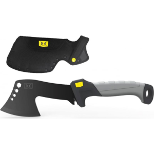 Hawk HWK-HATCH Hatchet 2.50\" Blade Axe Stainless Steel Blade Black/Gray GRN w/Rubber Overlay Handle 9.46\" Long
