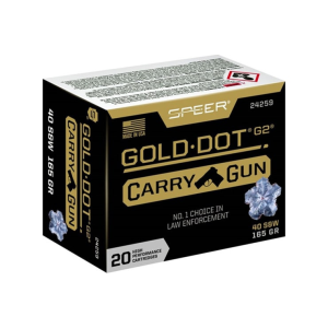 Cci Speer Ammo 24259 Gold Dot Carry Gun 40 S&W 165 gr Hollow Point (HP) - 20rd Box - $35.75 at Classic Firearms