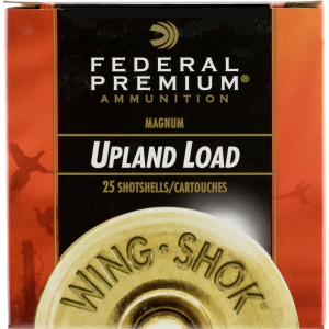 eral Premium Wing-Shok High Velocity 12 Gauge 3 1-5/8 Oz #6 Copper-Plated Lead Shot 25 Rounds Brass Case Ammo