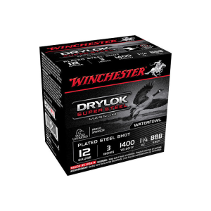 chester Drylok Super Steel Magnum 12 Gauge 3 25 Rounds 1 1/4 Oz BBB Plated Steel Shot XSC123BBB Steel Case. Ammo