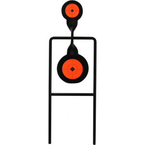 Birchwood Casey 46244 World of Targets Double Mag Spinner 3"/4.25" Bullseye Orange/Black Steel 1 Unit