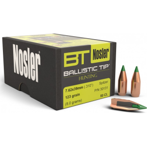 Nosler 30131 Ballistic Tip 7.62X39 123 GR Spitzer Boat-Tail 50 Per Box