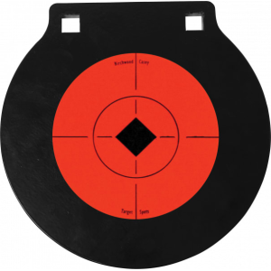 Birchwood Casey 47608 World of Targets Double Hole 6" Black/Orange AR500 Steel Circle w/Crosshair & Diamond Hanging