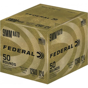 Federal Federal C9N882 Military Grade 9mm NATO 124 gr Full Metal Jacket (FMJ) - 50rd Box - $27.14 at Classic Firearms