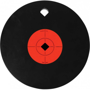 Birchwood Casey 47603 World of Targets World of Targets AR500 Steel Gong 8\" One Hole Orange/Black Steel