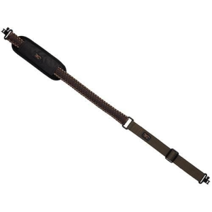 Browning 122968825 Paracord Sling made of Brown with Tan Trim Paracord, 31\"-36.50\" OAL, Adjustable Design & Swivels for Rifle/Shotgun