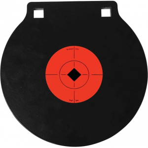 Birchwood Casey 47604 World of Targets World of Targets AR500 Steel Gong 8" Two Hole Orange/Black Steel