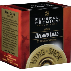 eral Premium Wing-Shok High Velocity 12 Gauge 2-3/4 1-1/8 Oz #4 Copper-Plated Lead Shot 25 Rounds Brass-Plated Steel Case Ammo