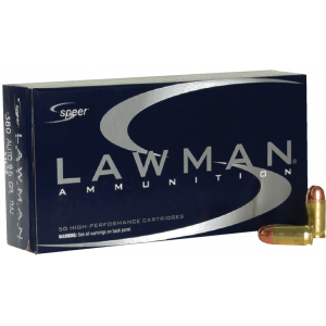 Speer Ammo 53608 Lawman 380 ACP 95 GR Total Metal Jacket Ammo - 50rd Box 50rd Box Ammo