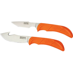 Outdoor Edge WR1C Wild Pair Knife Set 2.5\"-4.0\" 420J Stainless Japanese Gut Hook/Caping Polymer Orange