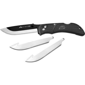 Outdoor Edge OX10C Onyx 3.50\" Folding Plain 420J2 Stainless Steel Blade/Black Trimond Textured Polymer Handle