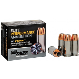 Sig Sauer Sig Sauer E45AP120 Elite Performance 45 ACP 200 GR Jacketed Hollow Point - 20rd Box - $25.94 at Classic Firearms