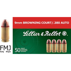 Sellier & Bellot SB380A Handgun 380 ACP 92 Gr Full Metal Jacket (FMJ) Ammo - 50rd Box 50rd Box Ammo