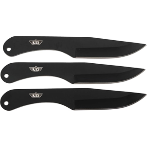 Uzi Accessories UZK-TRW-004 Throwing Knives IV Three, 8.25\" Plain Black Stainless Steel - Campco