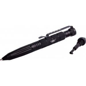 Uzi Accessories UZITACPEN6BK Tactical Pen Black Aluminum 6\" Features Glass Breaker/Cuff Key - Campco