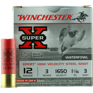 chester Super X Xpert High Velocity 12 Gauge 3 1-1/16 Oz #3 Steel Shot 25 Rounds WEX123M3. Ammo