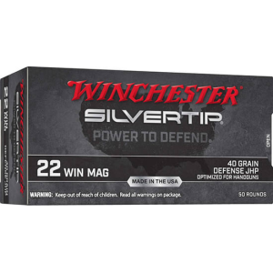 chester Silvertip Rimfire .22 WMR 40gr Jacketed Hollow Point Brass Case 50 Rounds. Ammo