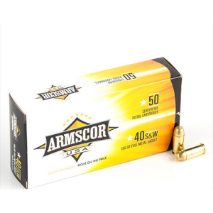 scor USA .40 S&W 180gr FMJ 50 Rounds Brass Case FAC40-2N Ammo