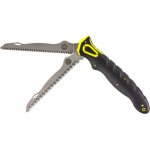 Hunters Specialties 100053 Control Grip Folder 6.7\" 3Cr13 Stainless Steel Bone/Wood Saw Rubber