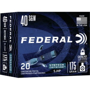 Federal Federal S40SJT1 Syntech Defense 40 S&W 175 gr Segmented Jacketed Hollow Point (SJHP) - 20rd Box - $23.10 at Classic Firearms