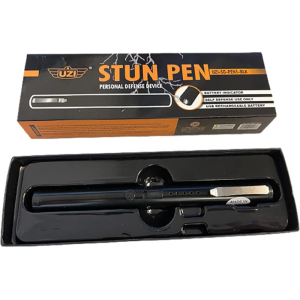 Camp UZI-SG-PEN1-BLK Defense Stun PEN w/CLIP Black - Campco