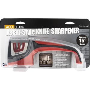 AccuSharp 052C Asian-Style Sharpener Fine Diamond, Ceramic Sharpener Red