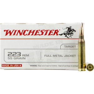 Winchester Ammo USA223R1 Best Value .223/5.56 NATO 55 GR Full Metal Jacket Ammo - 20rd Box 20rd Box Ammo