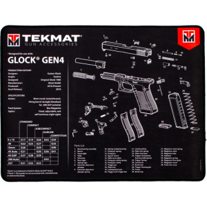 Tekmat R20GLOCKG4 Glock Ultra cleaning mat Gen 4 20x15 black/white parts diagram