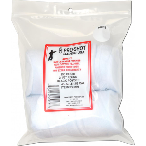 Pro-Shot Products Pro-Shot 212250 Cleaning Patches 45-58 Cal 2.50\" Cotton Flannel 250 Per Bag - $12.71 at Classic Firearms