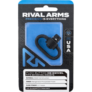 Rival Arms RA-RA92S1B HD Swivel Black Manganese Phosphate Steel with 1.25\" Loop & Push Button