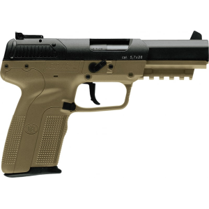 Fn FN 3868929352 Five-seveN Single 5.7mmX28mm 4.8\" 10+13 Rd Mags FDE Poly Grip - $1178.18 at Classic Firearms