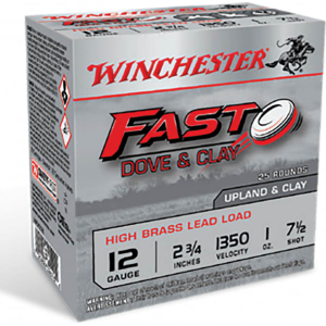 chester Fast Dove & Clay 12 Gauge 2.75 25 Rounds 1 Oz #7.5 Lead Shot High Brass Shotshells. Ammo