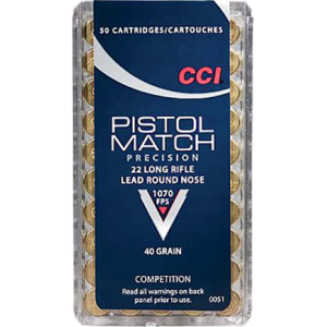 CCI 0051 Select Pistol Match 22 LR Round Nose 40 GR Ammo - 50rd Box 50rd Box Ammo