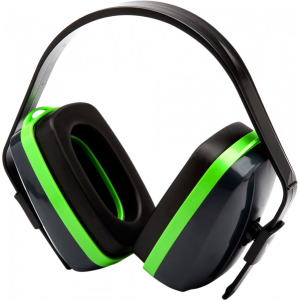 Pyramex VGPM1010C Venture Gear VG10 Muff 25 dB Over the Head Blue Ear Cup with Green Band & Black Headband for Adults 1 Pair